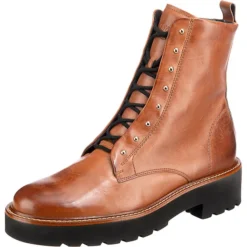 Paul Green Schnürstiefeletten - Cognac