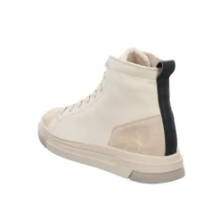 Paul Green Damen Sneaker Schuhe High-Top Sneaker Sport Halbschuhe Leder-/Textilkombination Uni Sneakers High - Beige -Paul Green 24166377 05