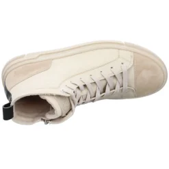 Paul Green Damen Sneaker Schuhe High-Top Sneaker Sport Halbschuhe Leder-/Textilkombination Uni Sneakers High - Beige -Paul Green 24166377 06