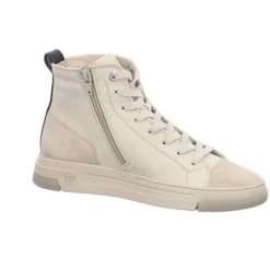 Paul Green Damen Sneaker Schuhe High-Top Sneaker Sport Halbschuhe Leder-/Textilkombination Uni Sneakers High - Beige -Paul Green 24166377 07