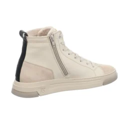 Paul Green Damen Sneaker Schuhe High-Top Sneaker Sport Halbschuhe Leder-/Textilkombination Uni Sneakers High - Beige -Paul Green 24166377 08